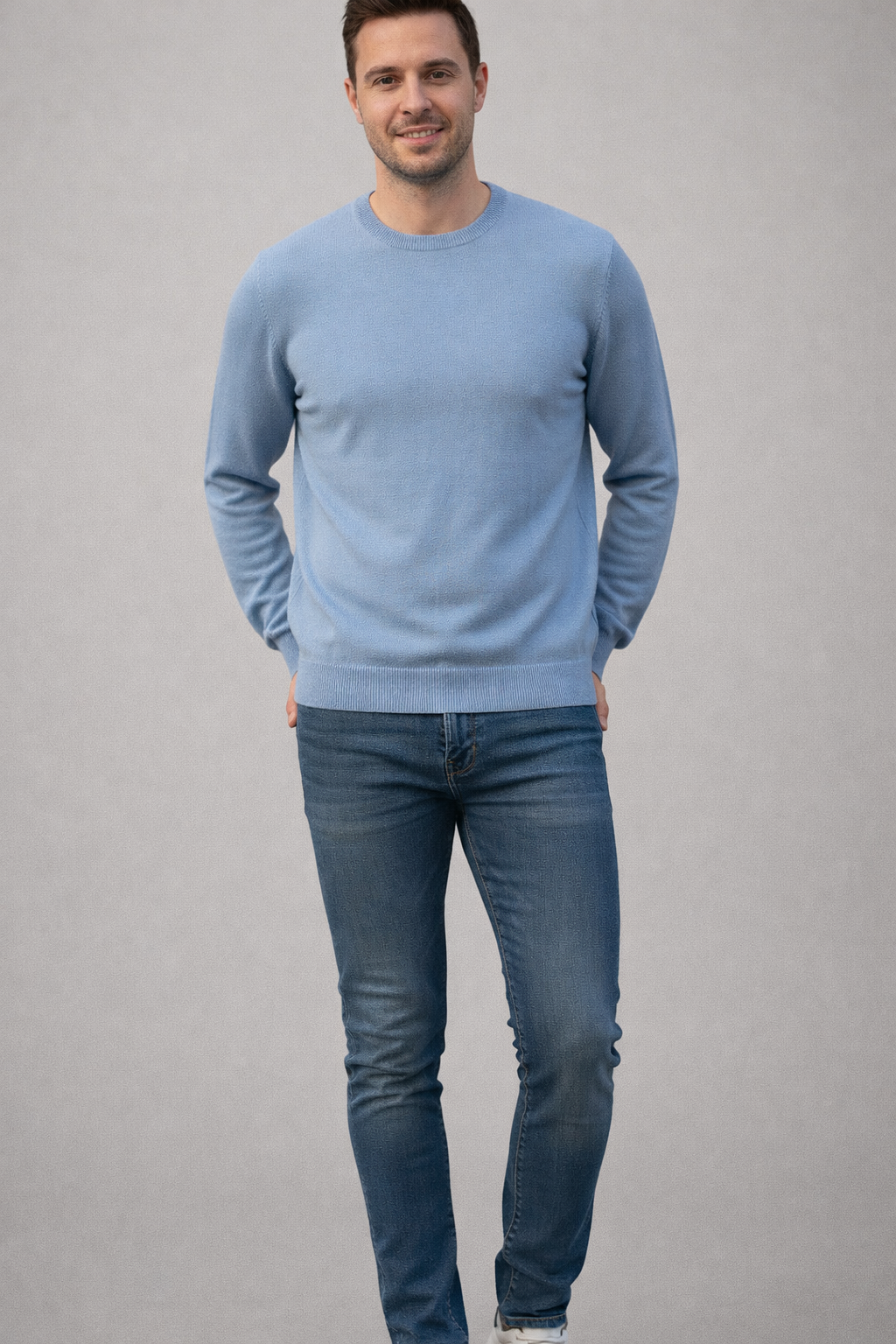 Maglia girocollo in misto lana - Luca Novi- made in Italy - immagine 2