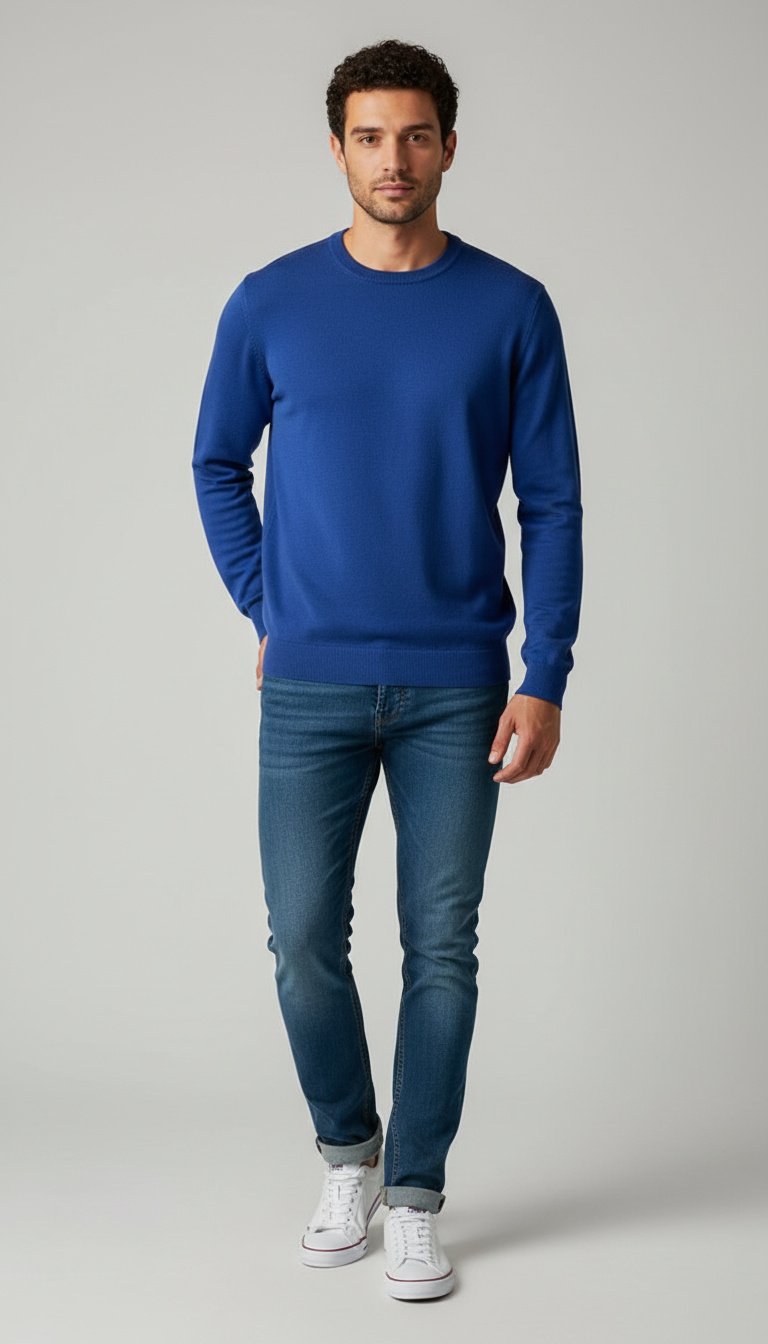 Maglia girocollo in misto lana - Luca Novi- made in Italy - immagine 16