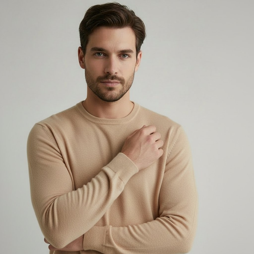 Maglia girocollo in misto lana - Luca Novi- made in Italy