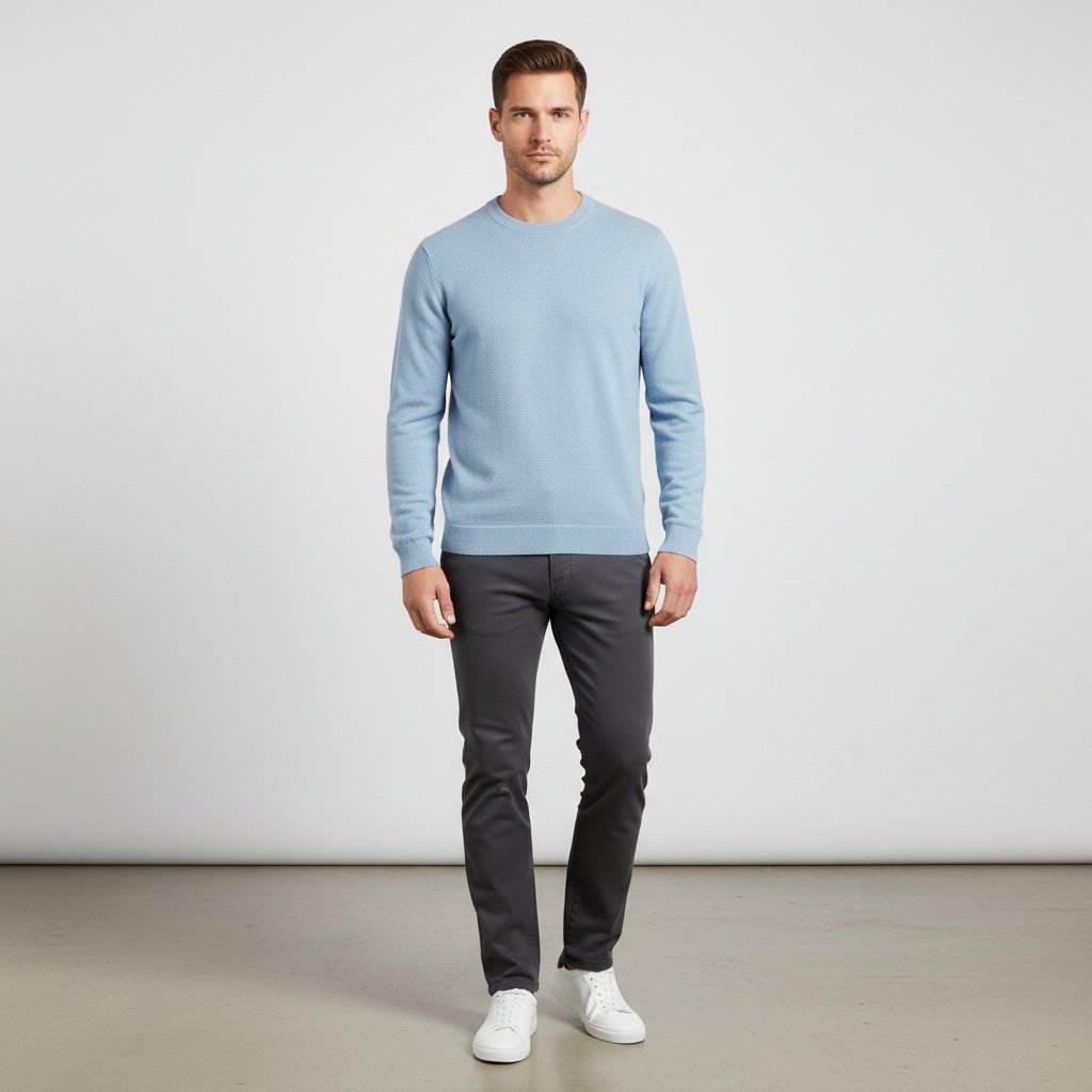 Maglia girocollo in misto lana - Luca Novi- made in Italy - immagine 4