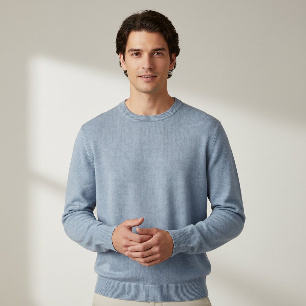 Maglia girocollo in misto lana - Luca Novi- made in Italy - immagine 6